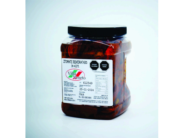 JITOMATE DESHIDRATADO EN ACEITE 1.6K DRENADO 800G.