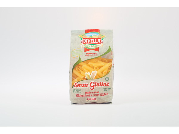 PASTA SIN GLUTEN PENNE DIVELLA 400G.