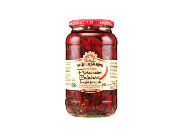 PEPERONCINI CALABRESI LUNGHI 920g Delizie di Calabria